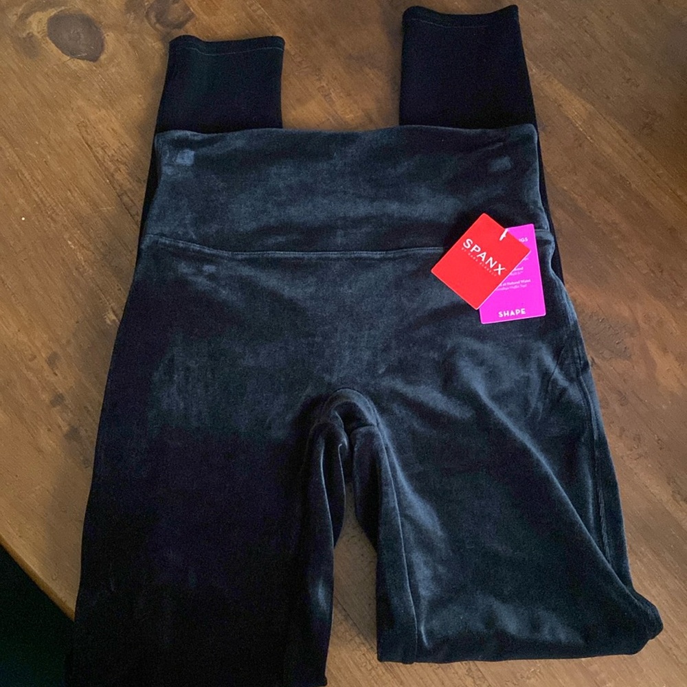 Spanx shape velvet leggings
